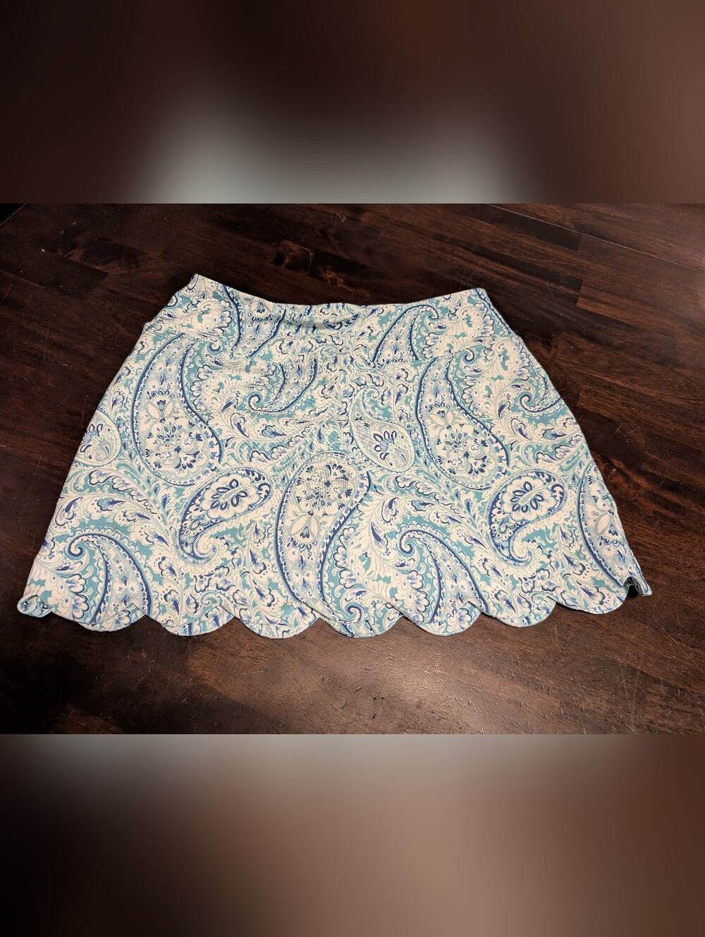 Sigrid Olsen Scalloped Hem Paisley Golf/Tennis Skort, Women's Small